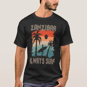 Surfing Vacation Zanzibar Palm trees Surf Travel T-Shirt