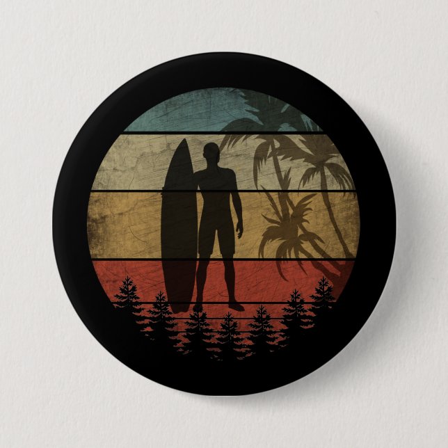 SURFING VINTAGE 7.5 CM ROUND BADGE (Front)