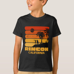 Surfing Vintage Rincon Beach California Retro Surf T-Shirt