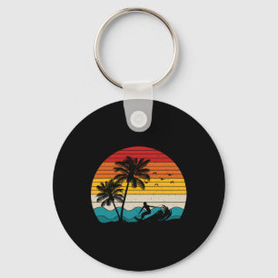 Surfing Vintage Surfer Retro Surf Hawaii Beach Vac Key Ring