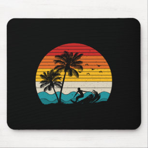 Surfing Vintage Surfer Retro Surf Hawaii Beach Vac Mouse Mat