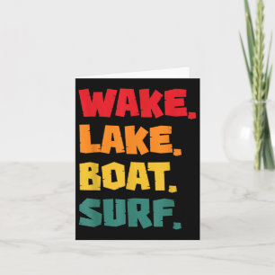 Surfing Wake Lake Boat Surf Retro Card