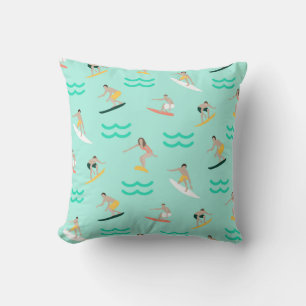 Surfing Wave Adventure Pattern Cushion