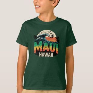Surfing Witch on Broom Maui Hawaii Halloween T-Shirt