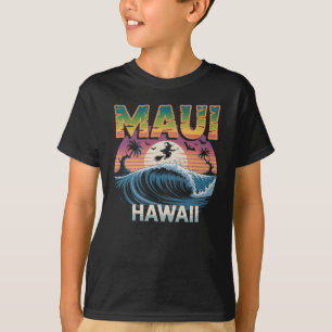 Surfing Witch on Broom Maui Hawaii Halloween T-Shirt