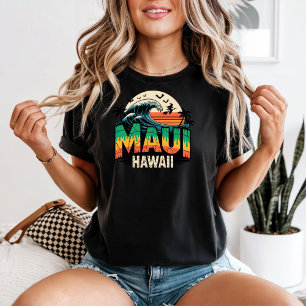 Surfing Witch on Broom Maui Hawaii Halloween T-Shirt