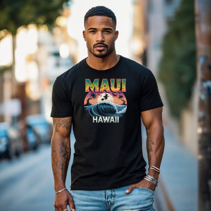 Surfing Witch on Broom Maui Hawaii Halloween T-Shirt