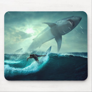 Surfing with Sharks Mouse Mat