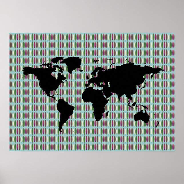 surfing world map poster (Front)