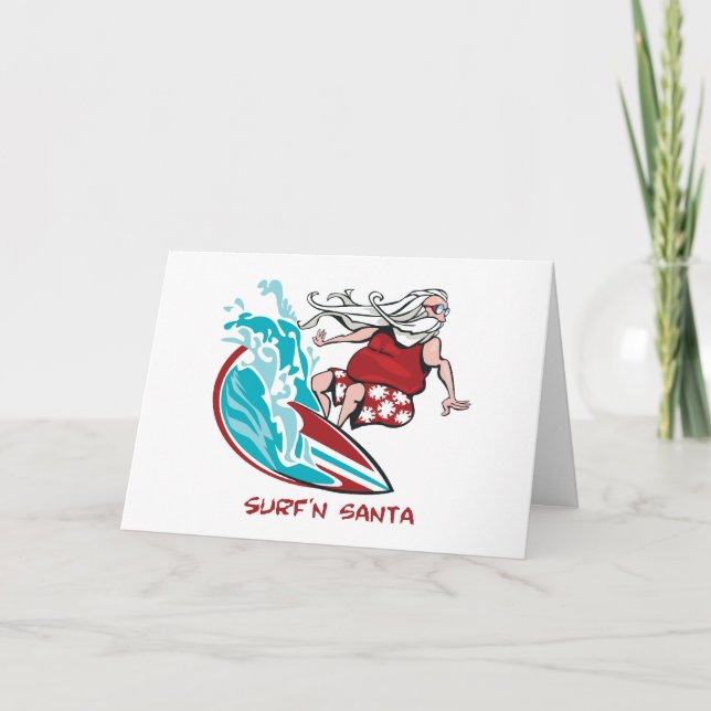 Surf'n Santa Holiday Card (Front)