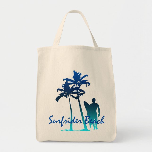 Surfrider Beach Hawaiian Palm Tree Blend Tote Bag (Front)