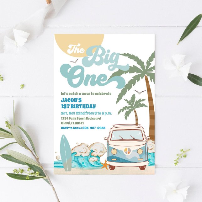 Surfs Up 1st Birthday Invitation (Creator Uploaded)