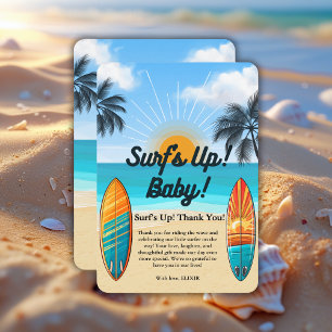 Surf's Up Baby - Baby Shower Thank You Card