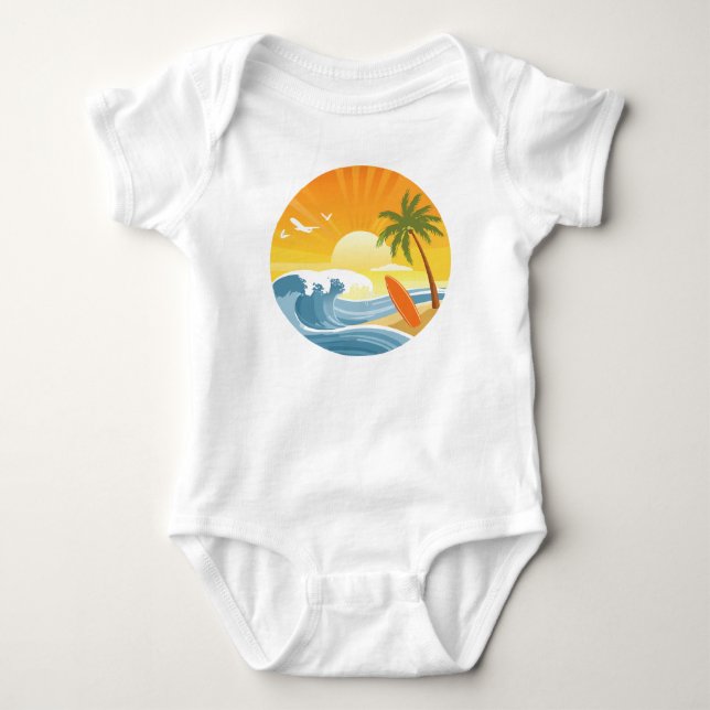 Surf's Up! Baby Bodysuit (Front)