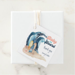 Surf's Up   Baby On Board Beach Baby Shower Favour Tags