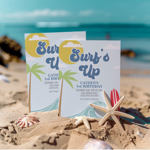 Surfs Up Beach Birthday Invitation