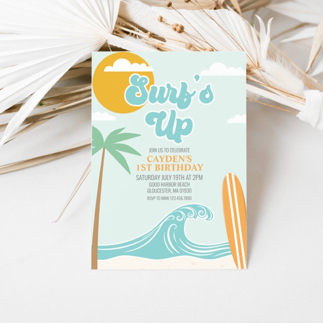 Surfs Up Beach Birthday Invitation (Creator Uploaded)
