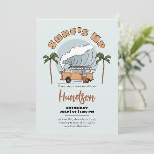 Surf's Up Beach Birthday Invitation Card