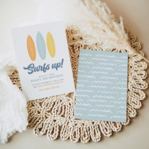 Surfs Up Beach Kids Birthday Party Invitation