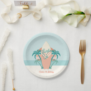 Surf's Up Beach Retro Party Paper Plate