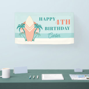 Surf's Up Beach Retro Themed Birthday Party Banner