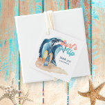 Surf's Up | Beach Surfing Kids Birthday Thank You Favour Tags<br><div class="desc">Thank your guests for celebrating with you with these surfing theme kids birthday favour tags that feature a watercolor big wave, surfboards and starfish on the beach with "Surf's Up" typography in retro cool lettering. The tropical colours (coral, yellow, turquoise and navy blue) work great for a boy or girl...</div>
