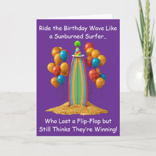 Surf's Up Birthday Laughs and Beach Fun Card