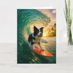 Surfs Up Border Collie  Card