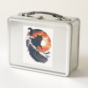 Surf's Up Cat Metal Lunch Box