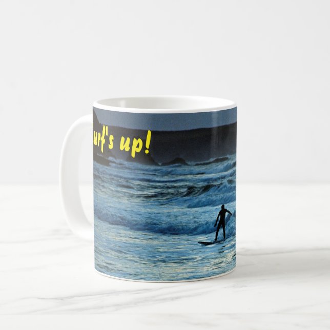 Surf's up coffee mug (Front Left)