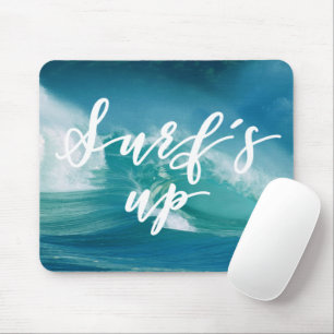 Surf's Up Fun Typography & Quote Mouse Mat