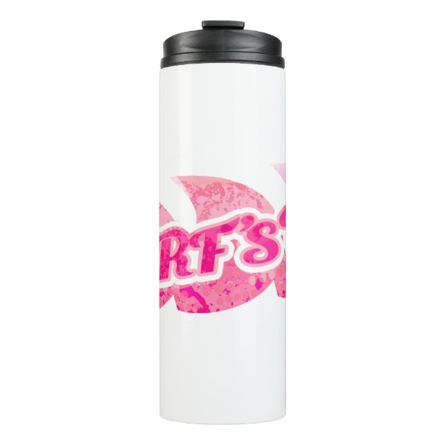 Surf's up girls pink purple insulated water bottle (Front)