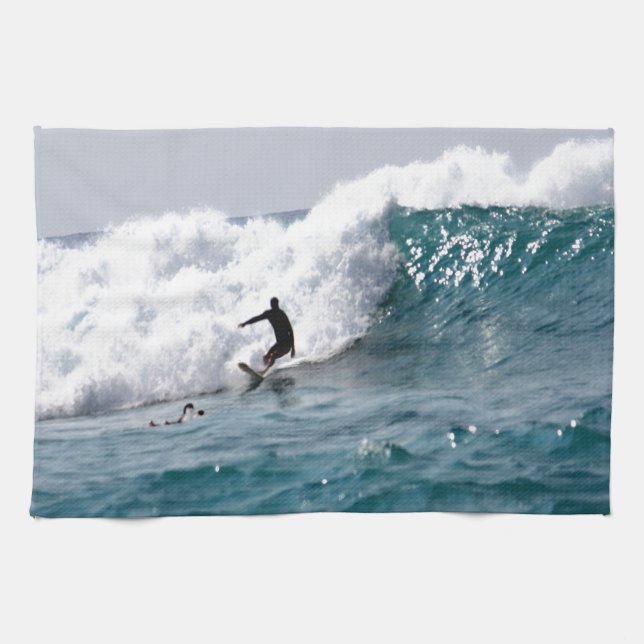 Surf's Up in Hawaii! Tea Towel (Horizontal)