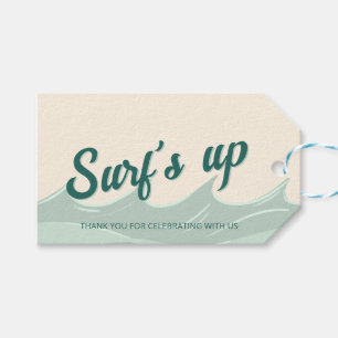 Surf's Up - Kids Birthday Party Gift Tag Thank You