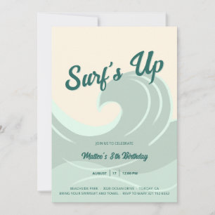 Surf's Up - Kids Birthday Party Invitation Beach