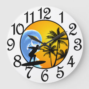 Surfs Up Large Clock