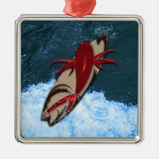 Surf's Up Metal Tree Decoration (Front)