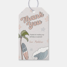 Surf's Up Ocean Birthday Thank You Tag