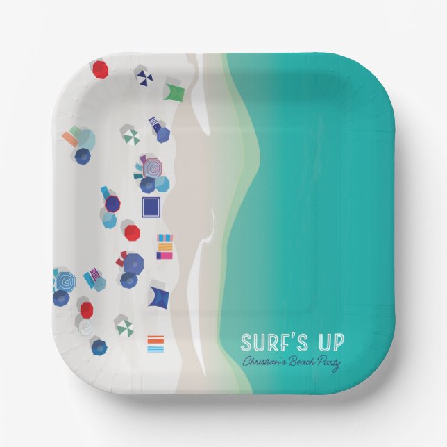 Surf's Up  Paper Plate (Front)