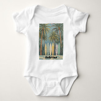 Surf's Up, Pastel Style Personalised Baby Bodysuit