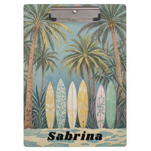 Surf's Up, Pastel Style Personalised Clipboard