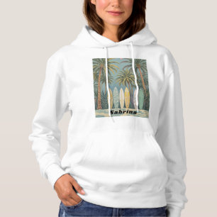 Surf's Up, Pastel Style Personalised Hoodie