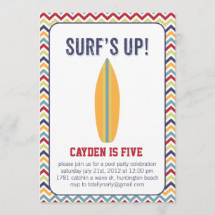 Surfs Up. Pool Party Invitation