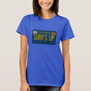Surfs Up Retro 1969 California License Plate Surf T-Shirt