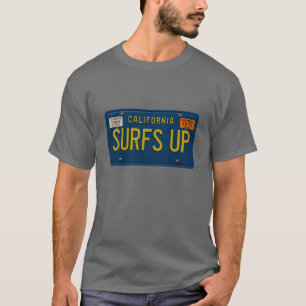 Surfs Up Retro 1969 California License Plate Surf T-Shirt