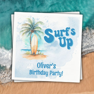 Surf's Up Summer Beach Birthday Party Napkin