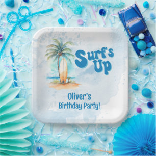 Surf's Up Summer Beach Birthday Party Paper Plate