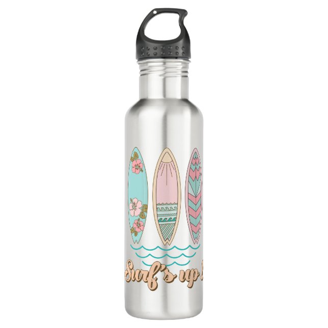 Surf's Up Surfboards Summer Beach Life 710 Ml Water Bottle (Front)