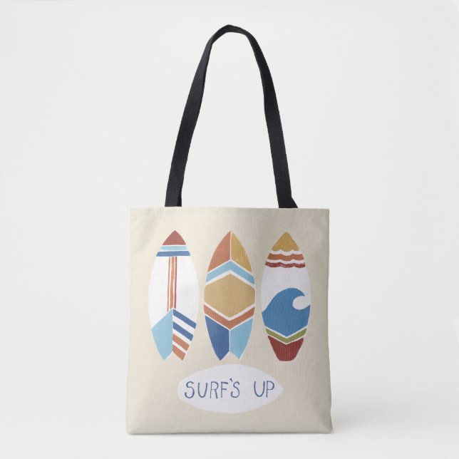 Surf's Up! Surfboards Tote Bag (Front)