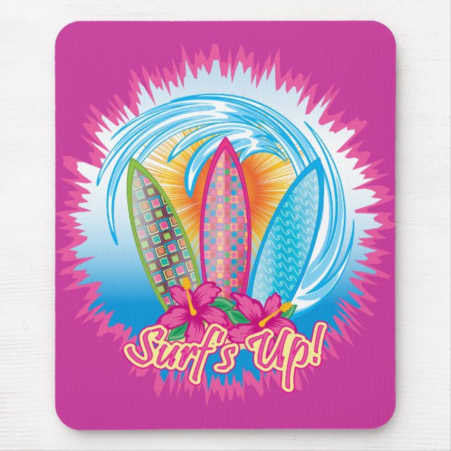 Surf's Up - Surfer Girl Mouse Mat (Front)